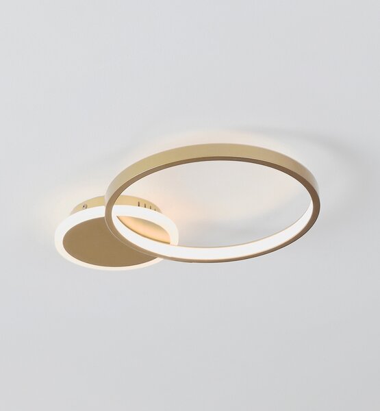 EGLO LED φωτιστικό οροφής Gafares, χρυσό, αλουμίνιο, 41 cm τηλεχειριστήριο CCT, ρυθμιζόμενος, Χρυσό / Ορείχαλκου, Σαλόνι / τραπεζαρία, Μέταλλο, σύγχρονο, Οροφή πολλαπλής φλόγας