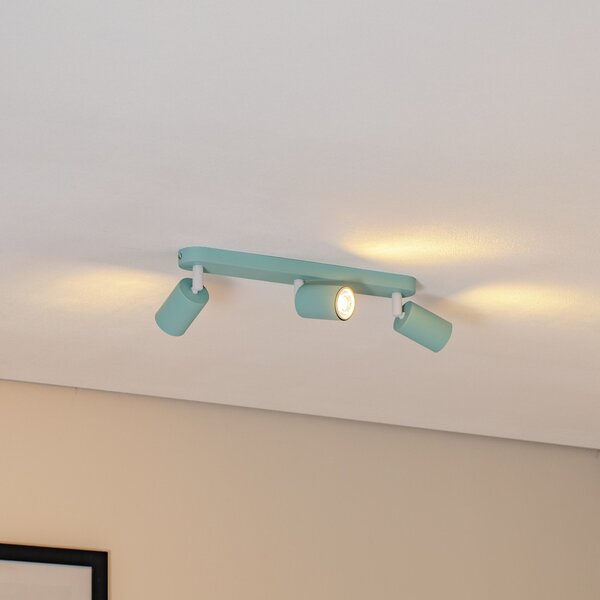 TK Lighting Αποφασιστική Livia, μίντ πράσινο, 52 cm, 3-φωτεινές, μέταλλο, GU10, ρυθμιζόμενος, Πράσινο, Παιδικό δωμάτιο, Μέταλλο