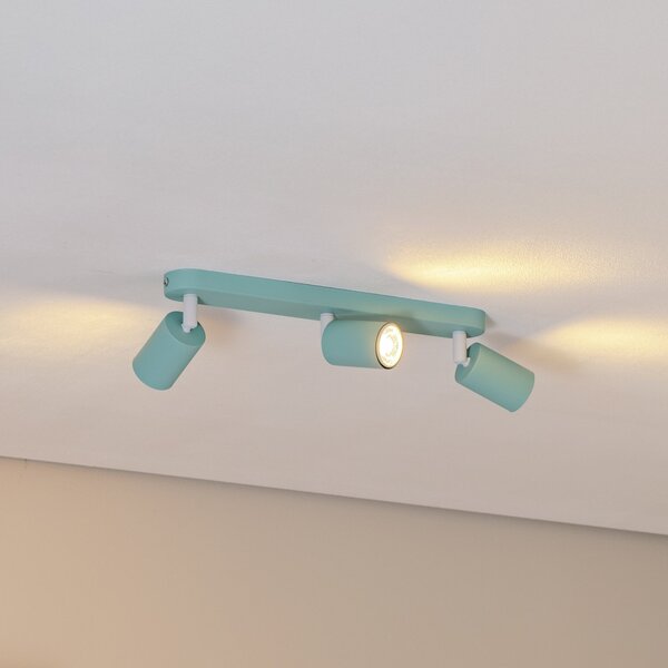 TK Lighting Αποφασιστική Livia, μίντ πράσινο, 52 cm, 3-φωτεινές, μέταλλο, GU10, ρυθμιζόμενος, Πράσινο, Παιδικό δωμάτιο, Μέταλλο