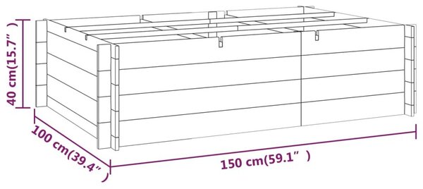 Ζαρντινιέρα Υπερυψωμένη 150 x 100 x 40 εκ. από Εμποτισμένο Ξύλο - Καφέ