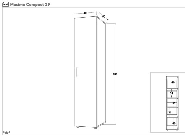 Ντουλάπα με ράφια Masimo Compact 2