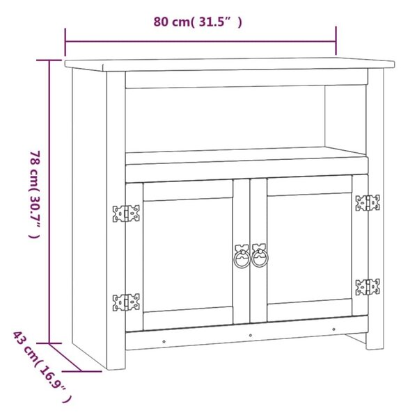 Έπιπλο Τηλεόρασης Μεξικ. Στιλ Corona 80x43x78 εκ. Ξύλο Πεύκου - Καφέ