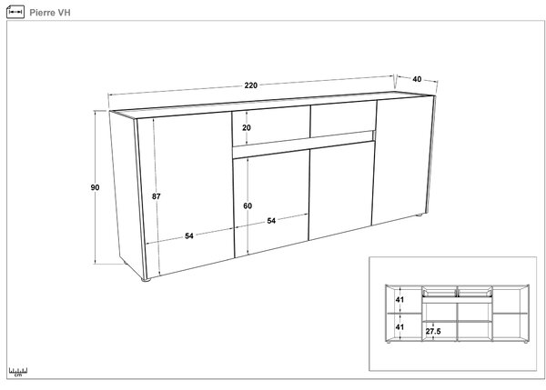 Συρταριέρα MDF Pier