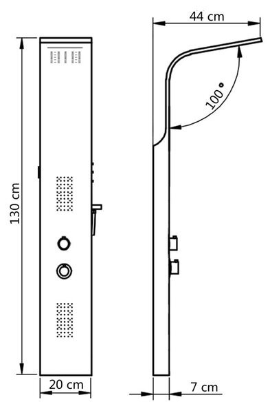 Στήλη Ντους Υδρομασάζ Λευκή 20x44x130 εκ. από Αλουμίνιο