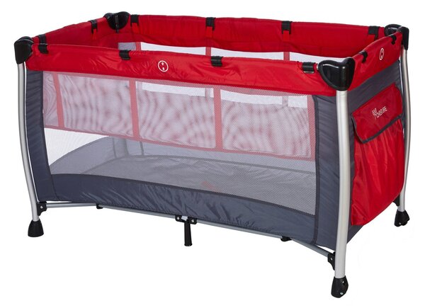 Παρκοκρέβατο 2 Θέσεων (0+ Μηνών/Έως 15kg) Baby Adventure Holiday Aluminium Red/Grey