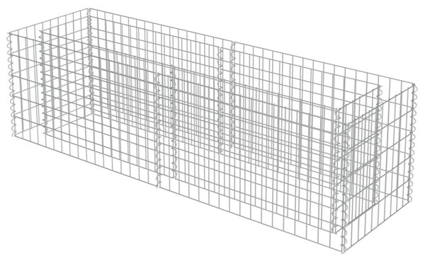 Συρματοκιβώτιο-Γλάστρα Υπερυψωμένη 180x50x50 εκ. Γαλβ. Χάλυβας - Ασήμι