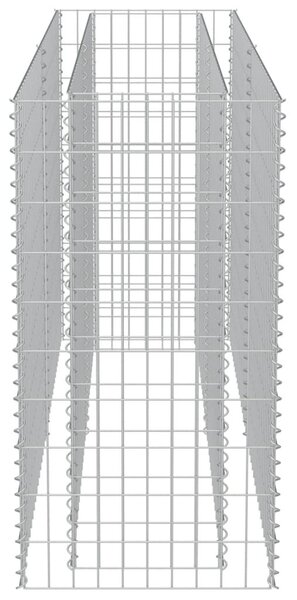 Συρματοκιβώτιο-Γλάστρα Υπερυψωμένη 180x50x100 εκ. Γαλβ. Χάλυβας - Ασήμι