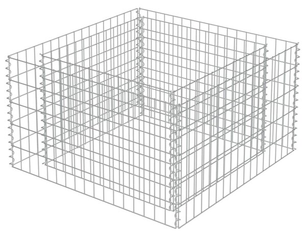 Συρματοκιβώτιο-Γλάστρα Υπερυψωμένη 90x90x50 εκ. Γαλβ. Χάλυβας - Ασήμι