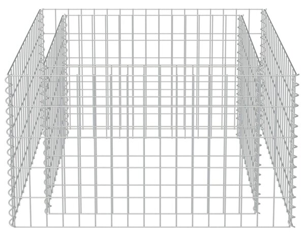 Συρματοκιβώτιο-Γλάστρα Υπερυψωμένη 90x90x50 εκ. Γαλβ. Χάλυβας - Ασήμι