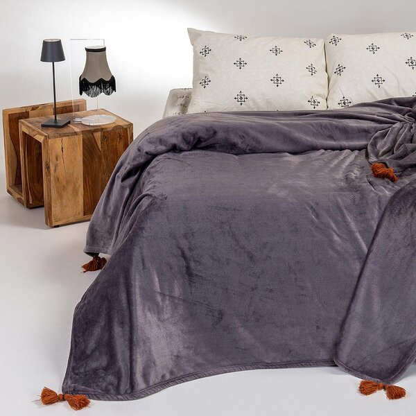 Κουβέρτα Fleece Μονή (160x220) Melinen Berlin Dark Grey