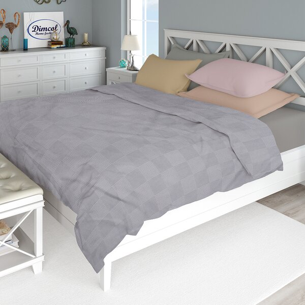 Κουβέρτα Πικέ King Size (240x250) Dimcol Cotton 280 GSM Grey