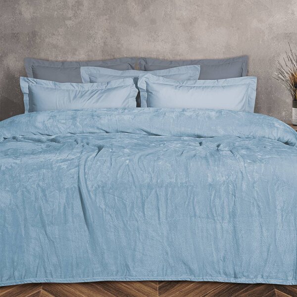 Κουβέρτα Fleece Υπέρδιπλη (220x240) Das Home Velour 1344 Ciel