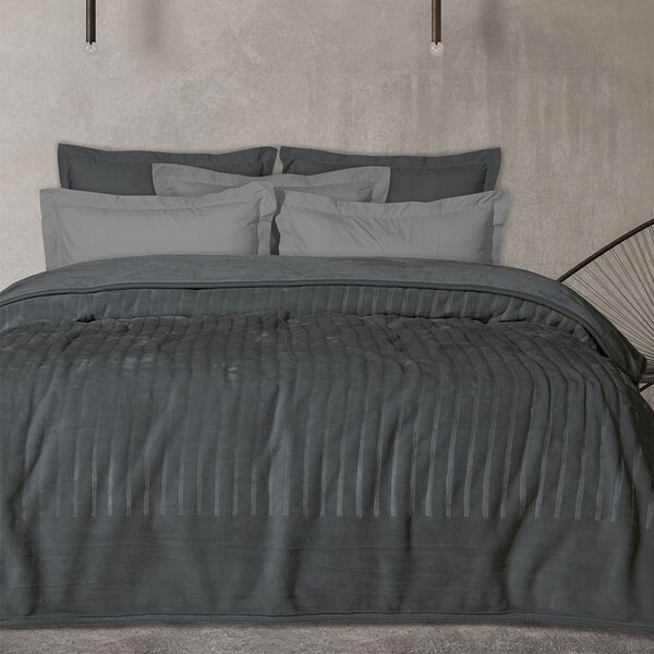 Κουβέρτα Βελουτέ Υπέρδιπλη (220x240) Das Home Velour 1349 D.Grey