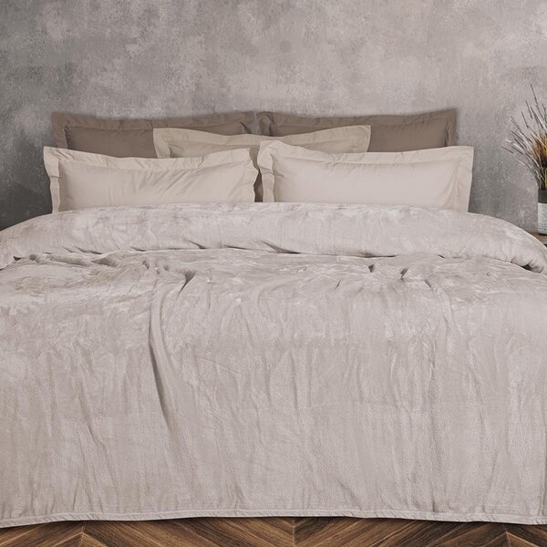 Κουβέρτα Fleece Υπέρδιπλη (220x240) Das Home Velour 1345 Beige