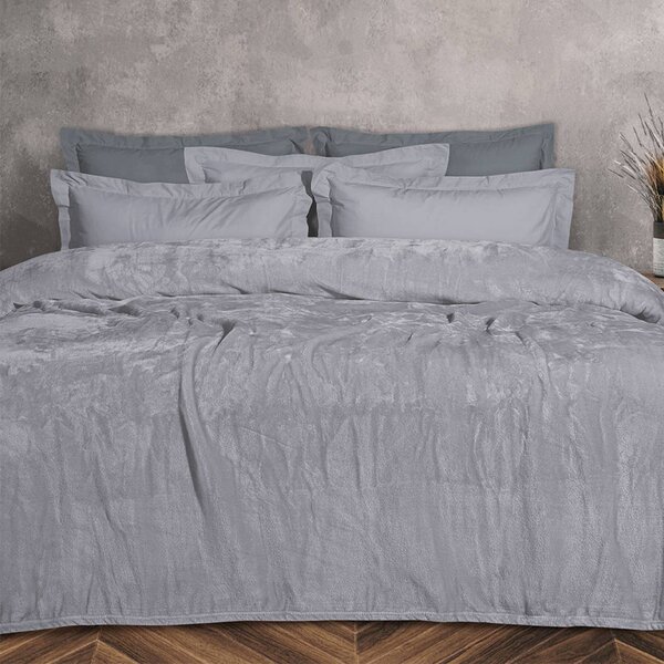 Κουβέρτα Fleece Υπέρδιπλη (220x240) Das Home Velour 1342 Grey