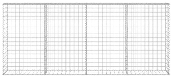 Συρματοκιβώτιο Τοίχος 200x20x85 εκ. Γαλβαν. Ατσάλι + Καλύμματα - Ασήμι