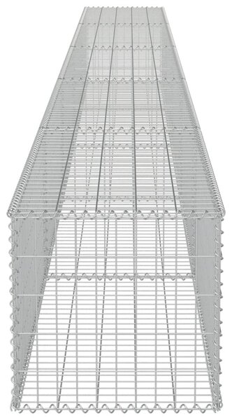 Συρματοκιβώτιο Τοίχος 600x50x50 εκ. Γαλβαν. Χάλυβας + Καλύμματα - Ασήμι