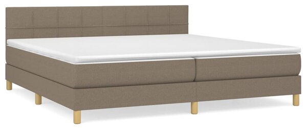 VidaXL Κρεβάτι Boxspring με Στρώμα Taupe 200x200 εκ. Υφασμάτινο