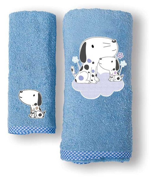 Βρεφικές Πετσέτες (Σετ 2τμχ) Sb Home Baby Puppy Blue 450gsm