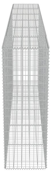 Συρματοκιβώτιο Τοίχος 300x50x150 εκ. Γαλβαν.Χάλυβας + Καλύμματα - Ασήμι