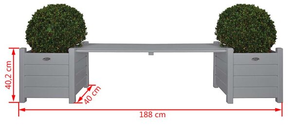 Esschert Design Κασπώ με Πάγκο CF29G Γκρι - Γκρι