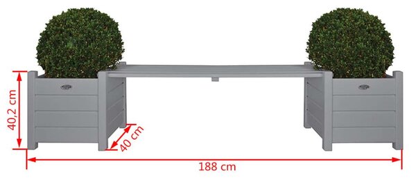 Esschert Design Κασπώ με Πάγκο CF29G Γκρι - Γκρι