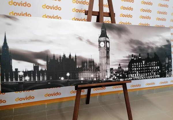 Πίνακας σε καμβά big Ben στο Λονδίνο σε ασπρόμαυρο