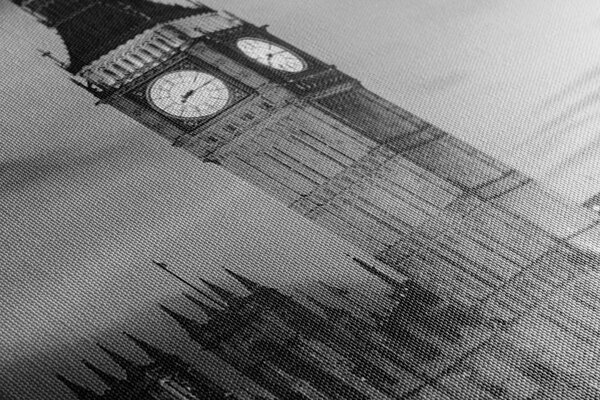 Πίνακας σε καμβά big Ben στο Λονδίνο σε ασπρόμαυρο