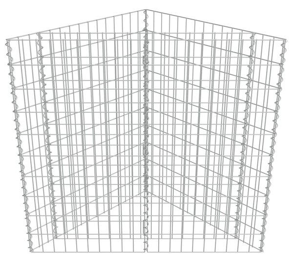 Συρματοκιβώτιο-Γλάστρα Υπερυψωμένη 75x75x50 εκ. Γαλβ. Χάλυβας - Ασήμι