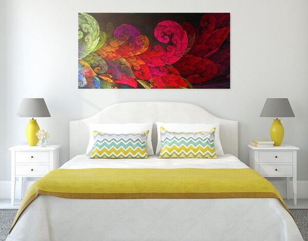 Πίνακας σε καμβά αφηρημένα παστέλ φύλλα