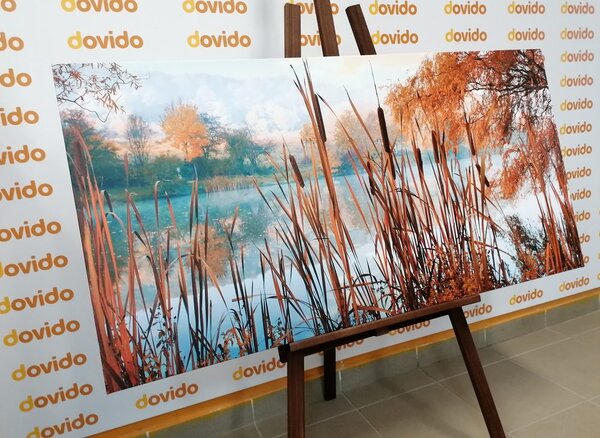 Πίνακας σε καμβά ποτάμι μέσα στο φθινοπωρινό τοπίο
