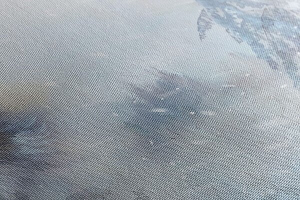 Πίνακας σε καμβά λύκος σε χιονισμένο τοπίο