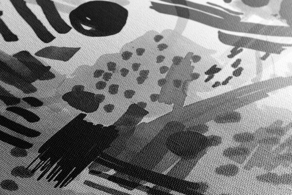 Πίνακας σε καμβά ασπρόμαυρη pop art αφαίρεση