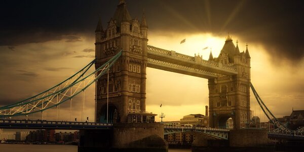 Πίνακας σε καμβά ηλιοβασίλεμα πάνω από το Tower Bridge