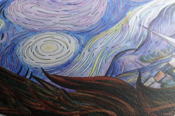 Πίνακας σε καμβά αναπαραγωγή Hvězdná noc - Vincent van Gogh