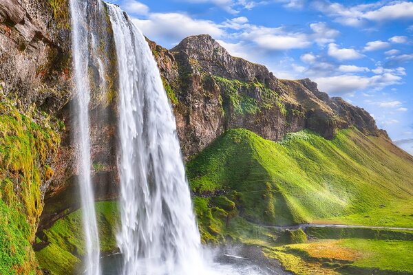Πίνακας σε καμβά καταρράκτης Seljalandsfoss