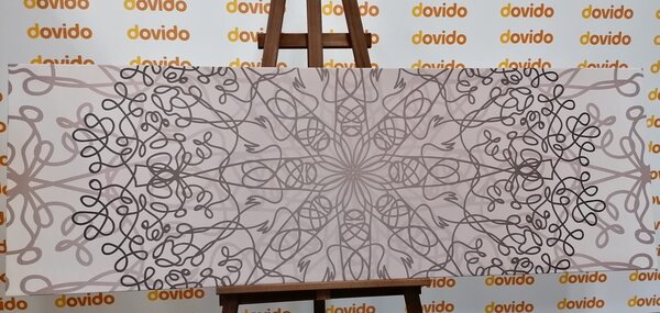 Πίνακας σε καμβά γκρίζο κυκλικό στολίδι