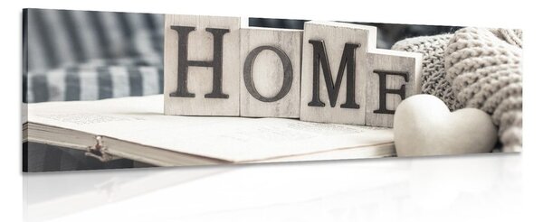 Πίνακας σε καμβά με επιγραφή Home και νεκρή φύση