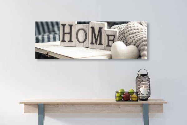 Πίνακας σε καμβά με επιγραφή Home και νεκρή φύση