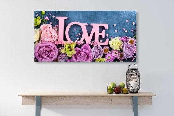 Πίνακας σε καμβά με την επιγραφή Love