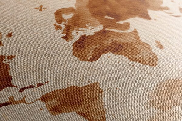 Πίνακας σε καμβά χάρτης του κόσμου σε ρετρό στυλ