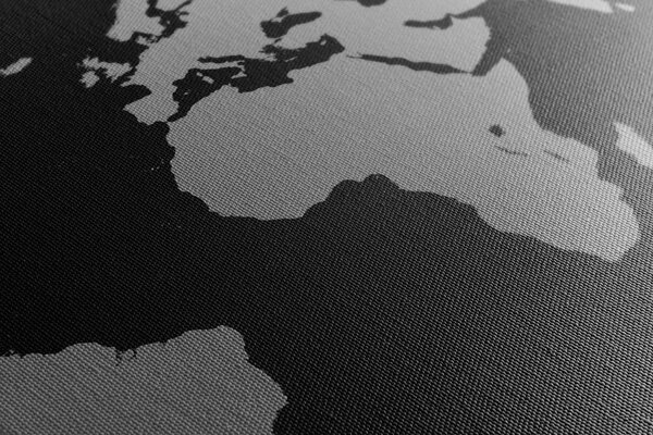Πίνακας σε φελλό χάρτης του κόσμου σε αποχρώσεις του γκρι