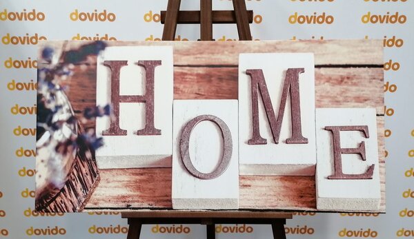 Πίνακας σε καμβά γράμματα Home