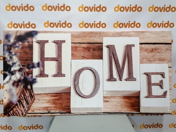 Πίνακας σε καμβά γράμματα Home