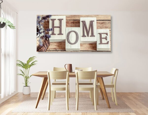 Πίνακας σε καμβά γράμματα Home