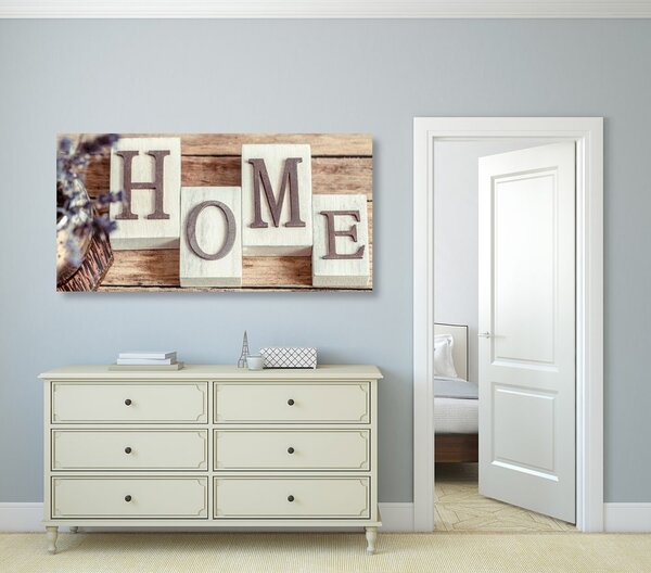 Πίνακας σε καμβά γράμματα Home