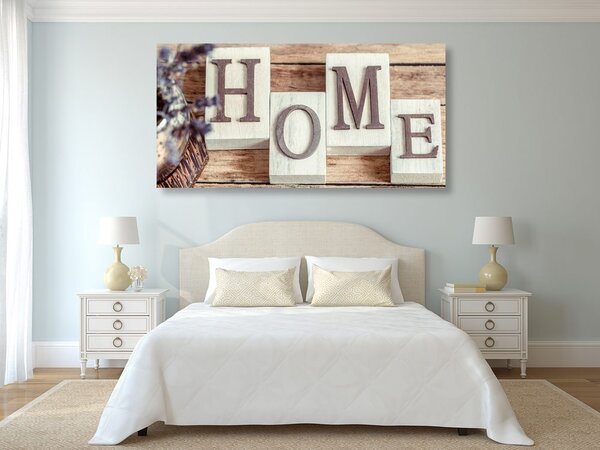 Πίνακας σε καμβά γράμματα Home