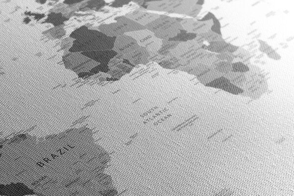 Πίνακας σε καμβά ασπρόμαυρος χάρτης με ονόματα