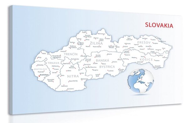 Πίνακας σε καμβά χάρτης της Σλοβακικής Δημοκρατίας