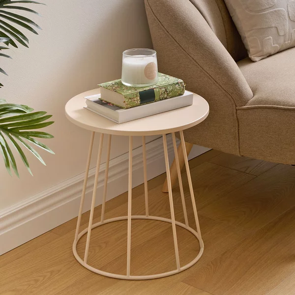 Βοηθητικό Τραπεζάκι (Φ38x42) A-S Latte Beige 213065A